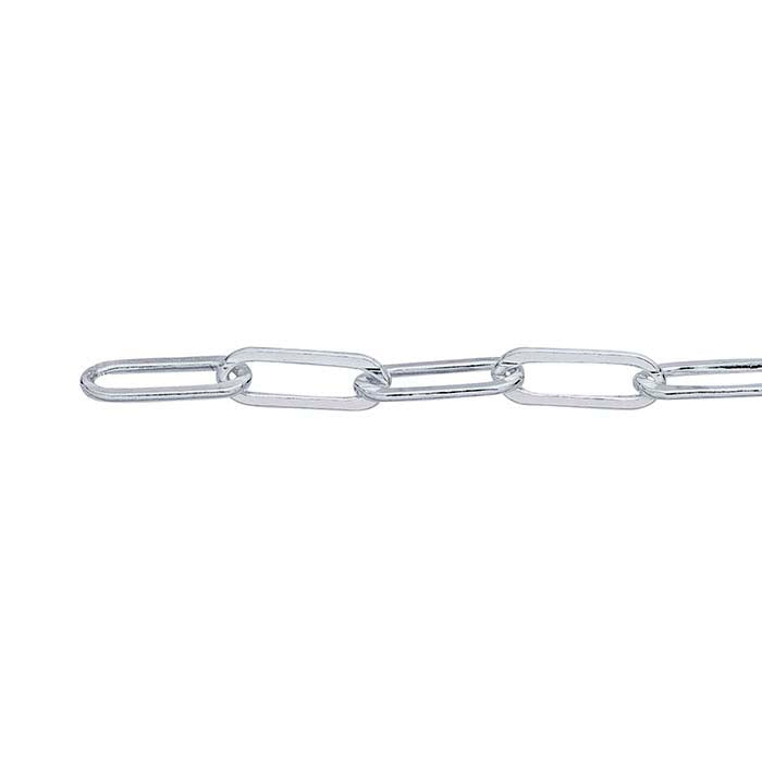 Sterling Silver 3.2mm Flat Oval Cable Chain, By the Foot