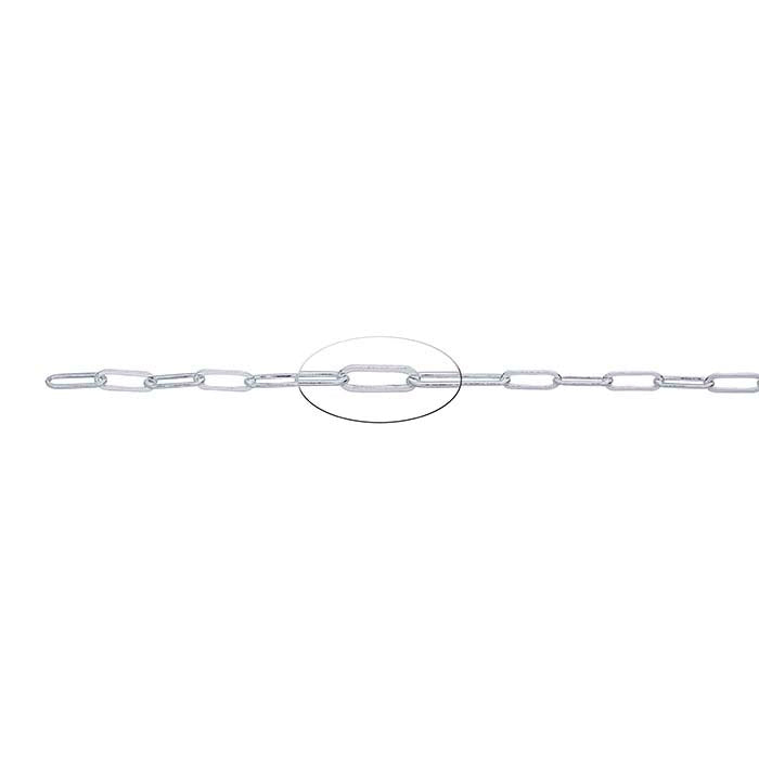 Sterling Silver 3.2mm Flat Oval Cable Chain, By the Foot