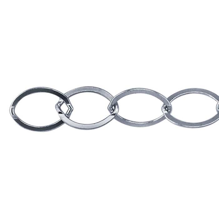Sterling Silver 6.1mm Flat Oval Cable Chain, 10-ft. Spool