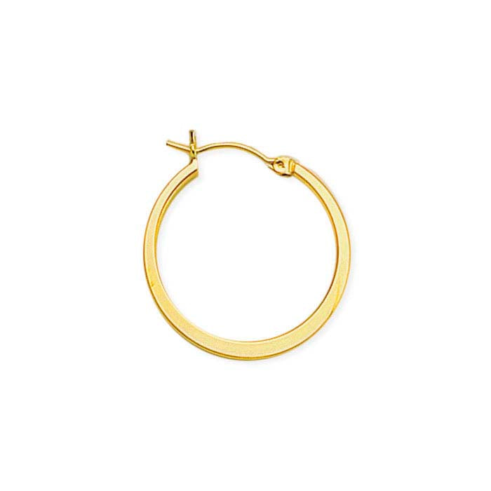 14/20 Yellow Gold-Filled Hoop Earring with Flat Center
