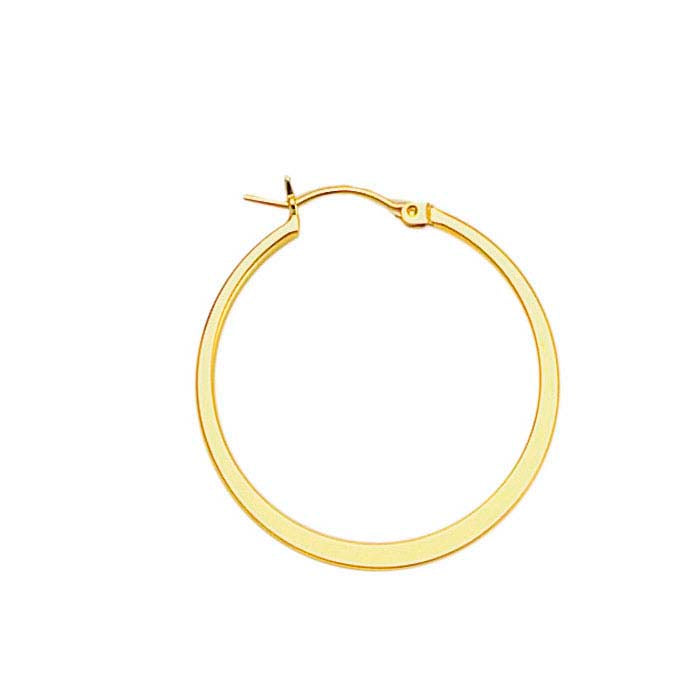 14/20 Yellow Gold-Filled Hoop Earring with Flat Center