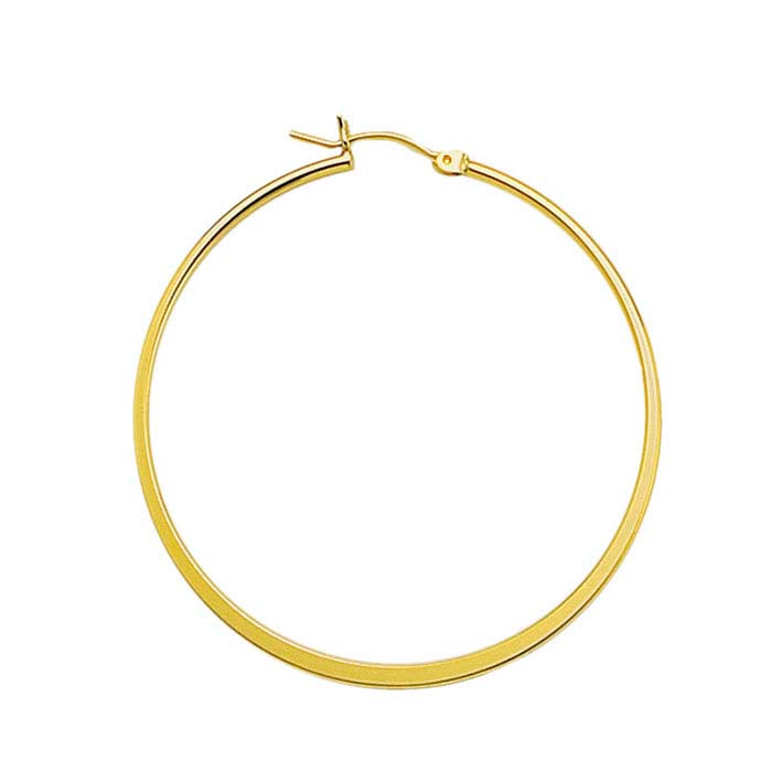 14/20 Yellow Gold-Filled Hoop Earring with Flat Center