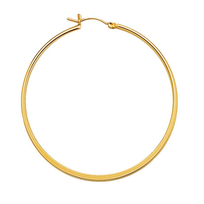 14/20 Yellow Gold-Filled Hoop Earring with Flat Center