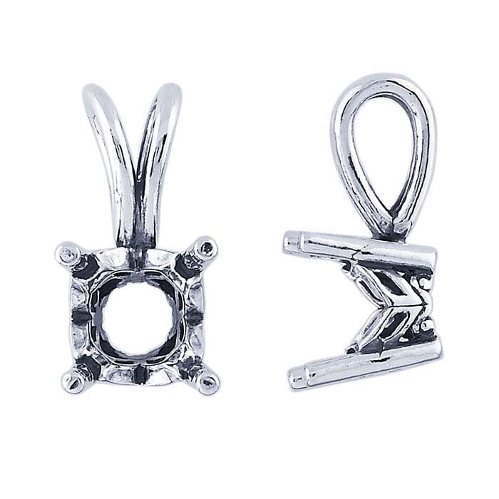 Sterling Silver Fancy Round Legendary Pre-Notched Pendant Mounting