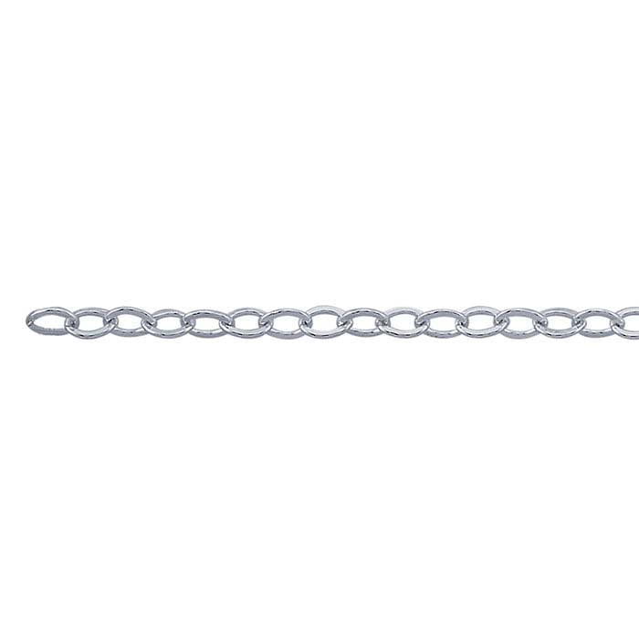 Sterling Silver 1.1mm Flat Round Cable Chain, By the Foot