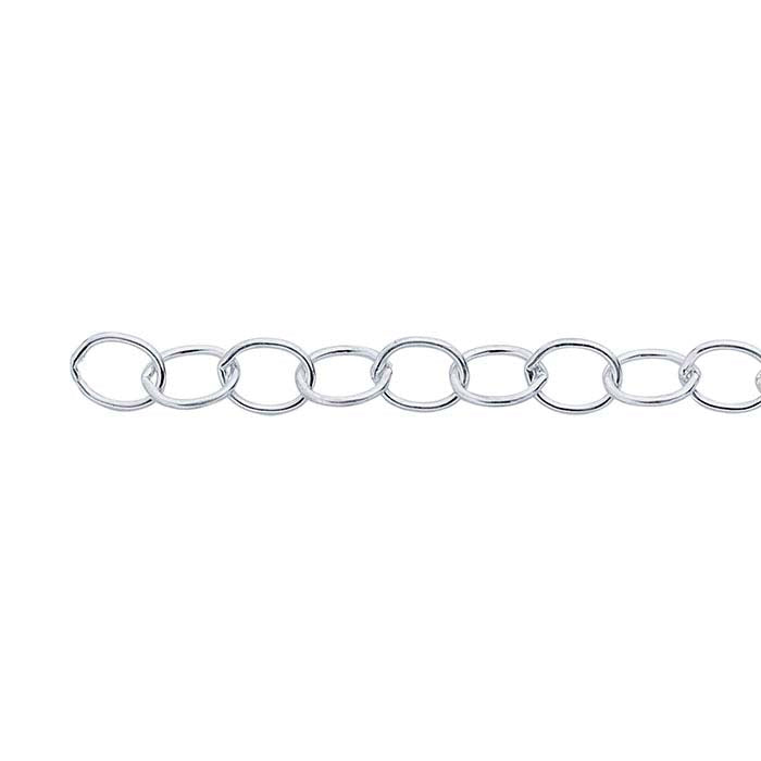 Sterling Silver 3.5mm Oval Cable Chain, 3.05 m. Spool