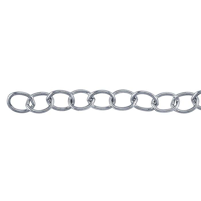 Sterling sølv 3,5 mm oval kabelkæde, 15,24 m. spole
