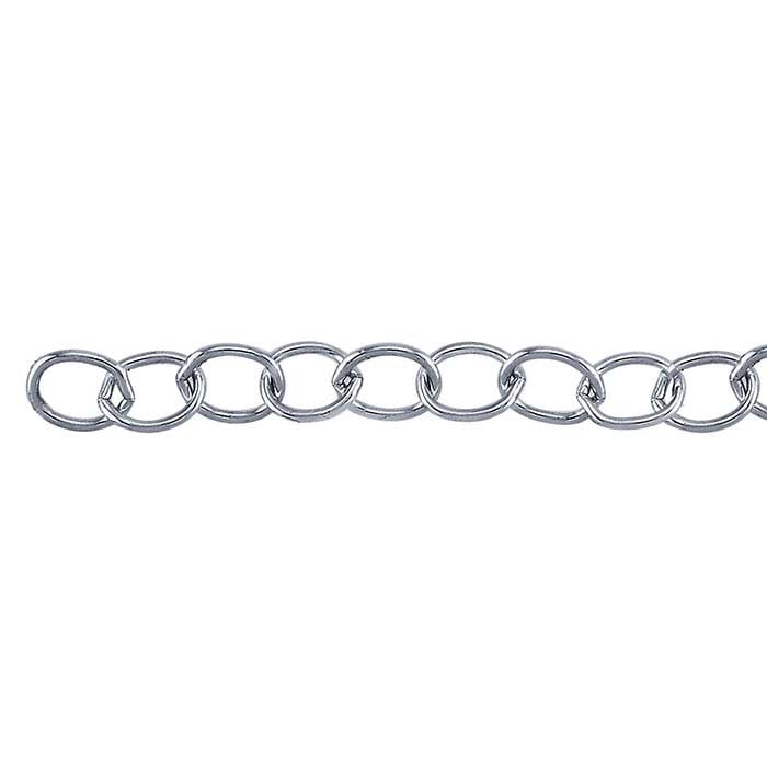 Sterling Silver 3.5mm Oval Cable Chain, By the Foot