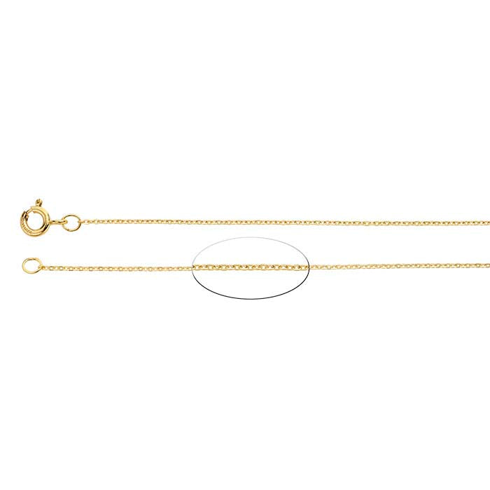 14/20 Yellow Gold-Filled 1.1mm Flat Oval Cable Chain