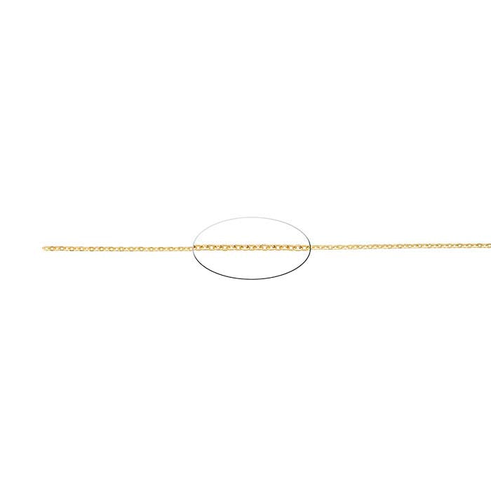 Catena a cavo ovale piatta 1,1 mm in oro giallo 14/20 gold-filled, al piede