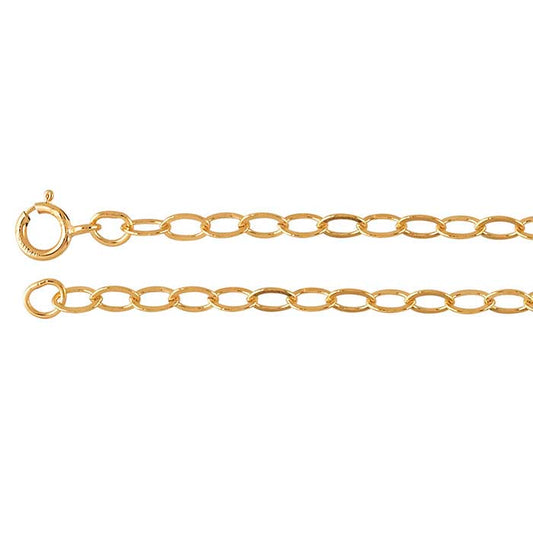 14/20 Yellow Gold-Filled 2.7mm Flat Oval Cable Chain