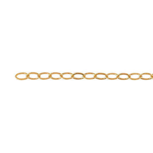 14/20 Yellow Gold-Filled 2.7mm Flat Oval Cable Chain, By the Foot