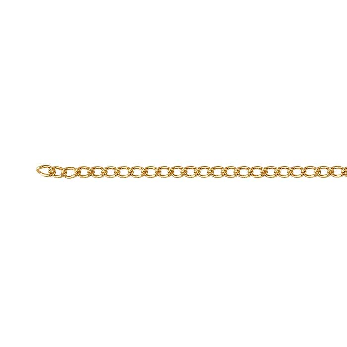 14/20 Yellow Gold-Filled 2mm Curb Chain, By the Foot