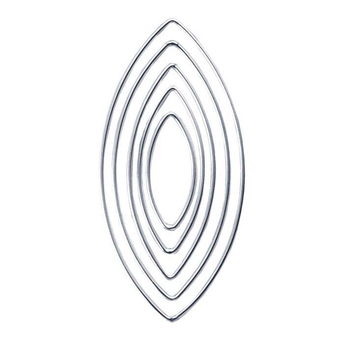 Sterling Silver Concentric Marquise Component Set