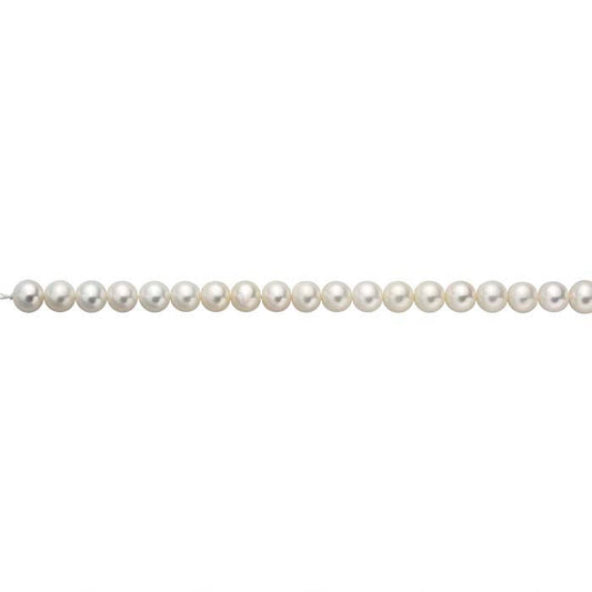 Freshwater Cultured 7–7.5mm Semi-Round Pearl Strand, White, A-Grade