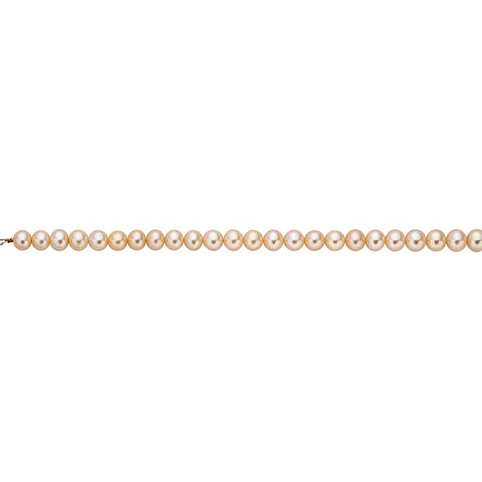 Süßwasser-Zuchtperlenstrang, rund, 6–6,5 mm, natürlicher Pfirsich, A-Qualität