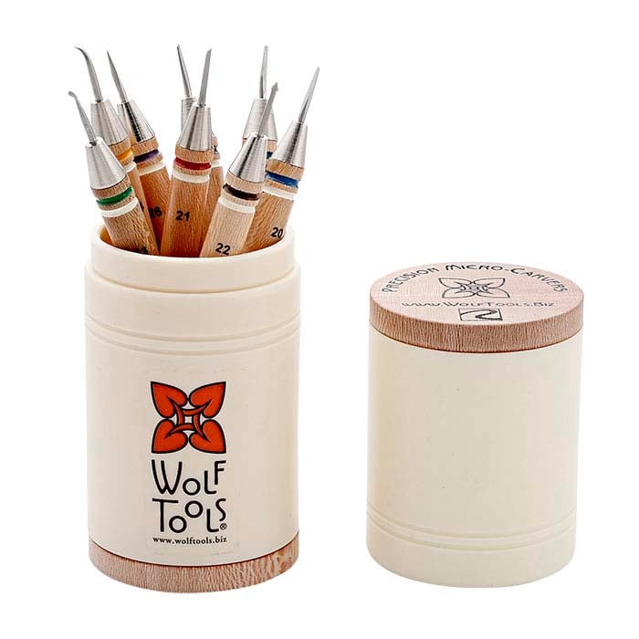 Wolf Tools Wicked Sharp Micro Wax Carving Tools, Set of 8