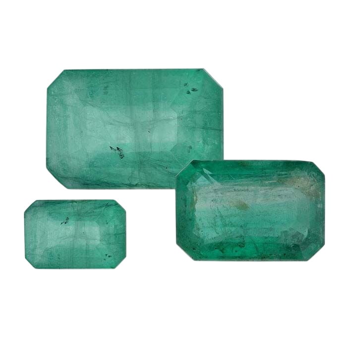 Emerald Emerald-Cut Faceted Gemstone, A-Grade