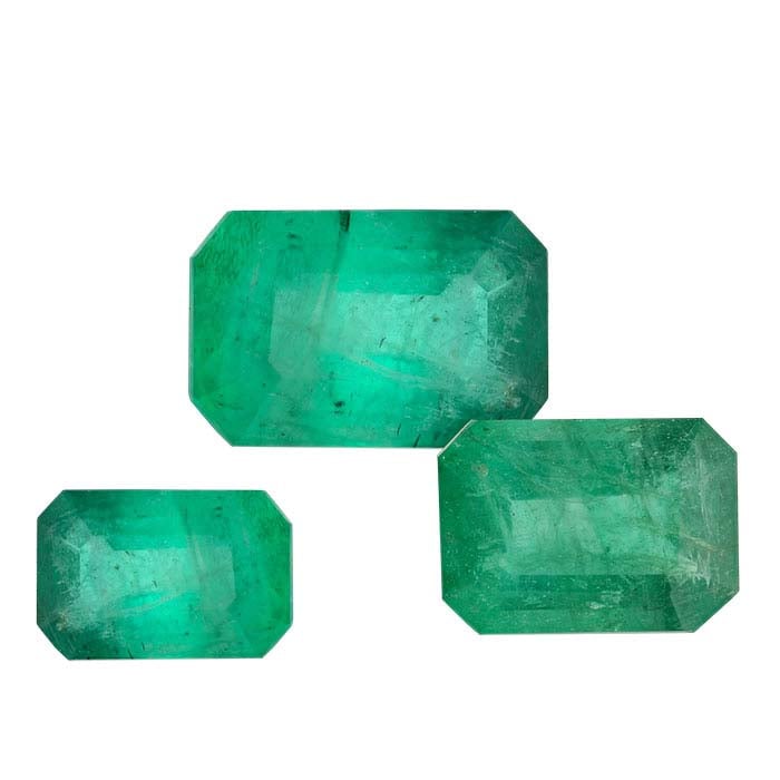 Emerald Emerald-Cut Faceted Gemstone, AA-Grade