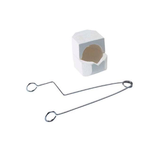 Conjunto de Cadinho de Sílica Fundida Burno e Pinça de Arame, 4 ozt.