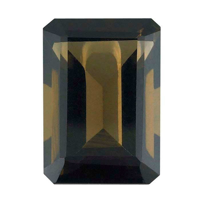 Smoky Quartz 14 x 10mm Emerald-Cut Faceted Gemstone, AA-Grade