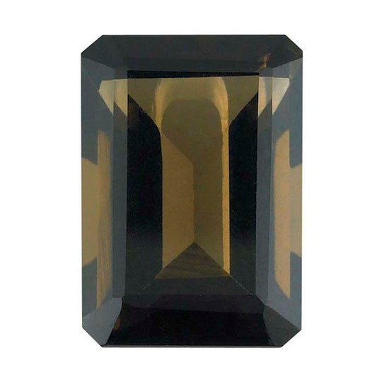 Smoky Quartz 14 x 10mm Emerald-Cut Faceted Gemstone, AA-Grade