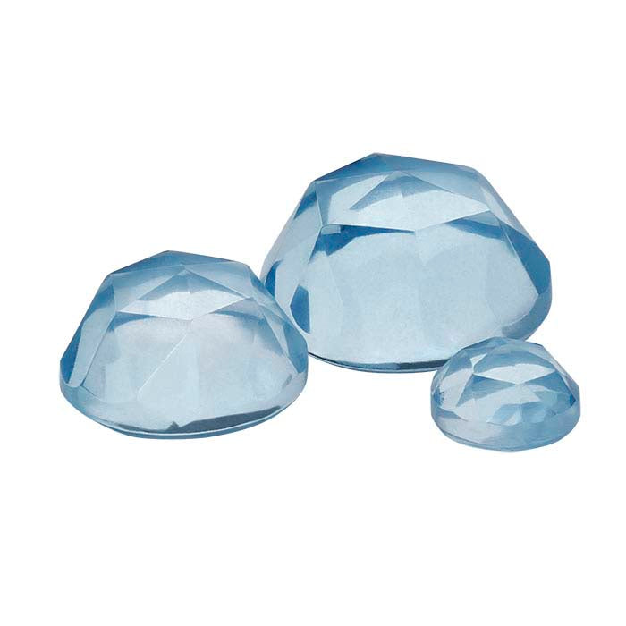 Swiss-Blue Topaz 3mm Round Rose-Cut Cabochon