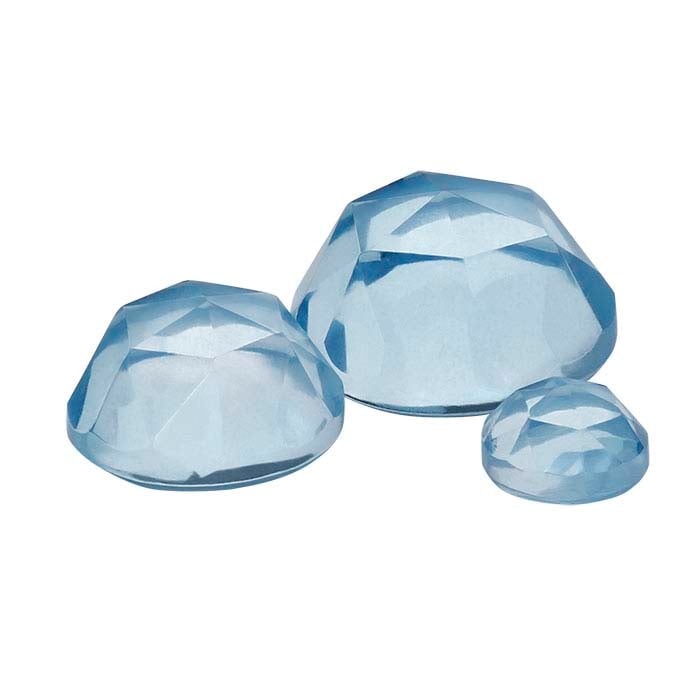 Swiss-Blue Topaz Round Rose-Cut Cabochon