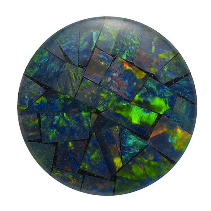 Opal Mosaic 10mm Round Triplet Cabochon