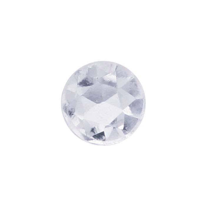 White Topaz 3mm Round Rose-Cut Cabochon