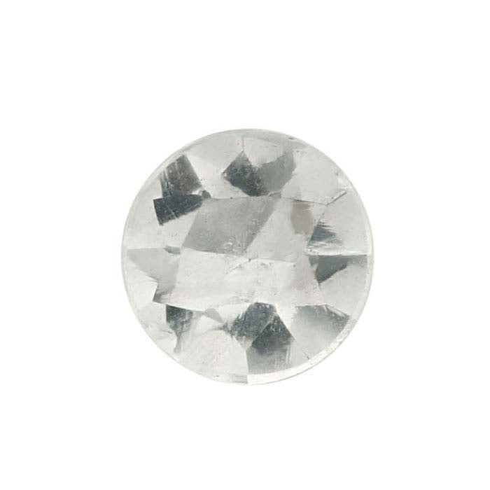 White Topaz 4mm Round Rose-Cut Cabochon