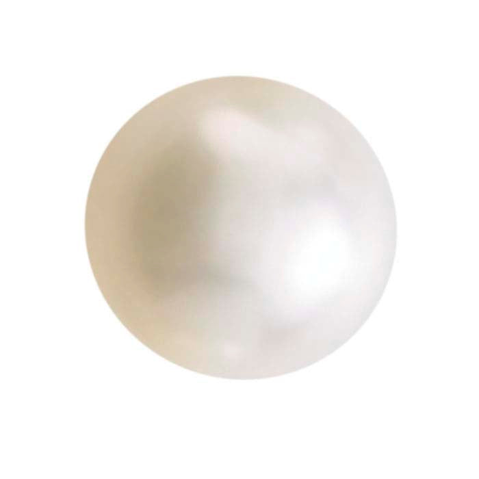 Freshwater Cultured Half-Drilled 7.5–7.9mm Round Pearl, White, A-Grade