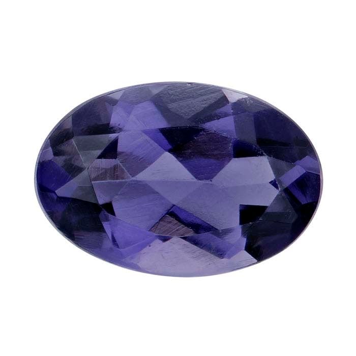 حجر كريم إهليلجي مقصوص 6 × 4 مم من Iolite، درجة AA