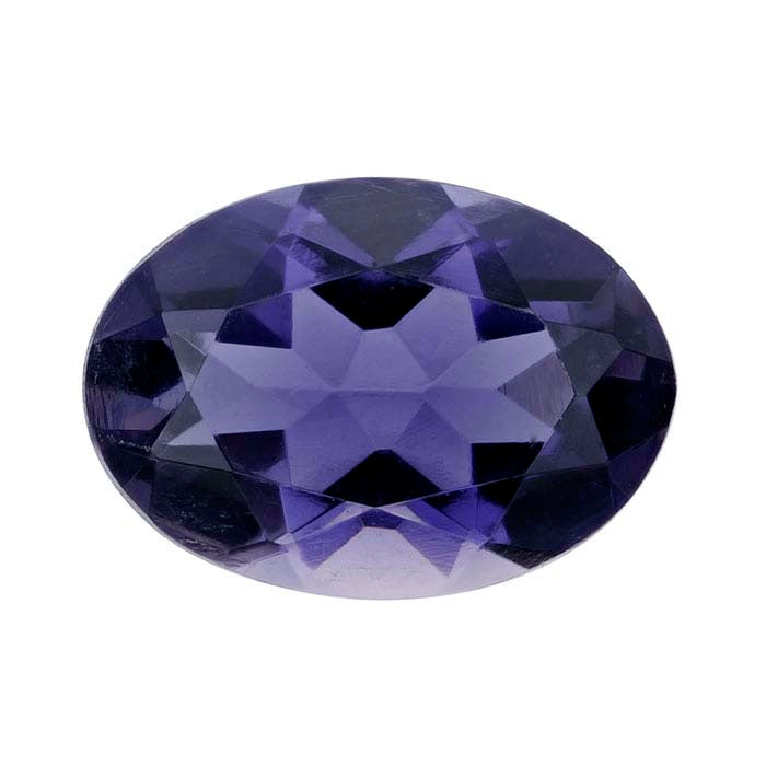 حجر كريم إهليلجي مقصوص 7 × 5 مم من Iolite، درجة AA