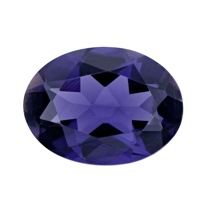 حجر كريم إهليلجي مقصوص 8 × 6 مم من Iolite، درجة AA
