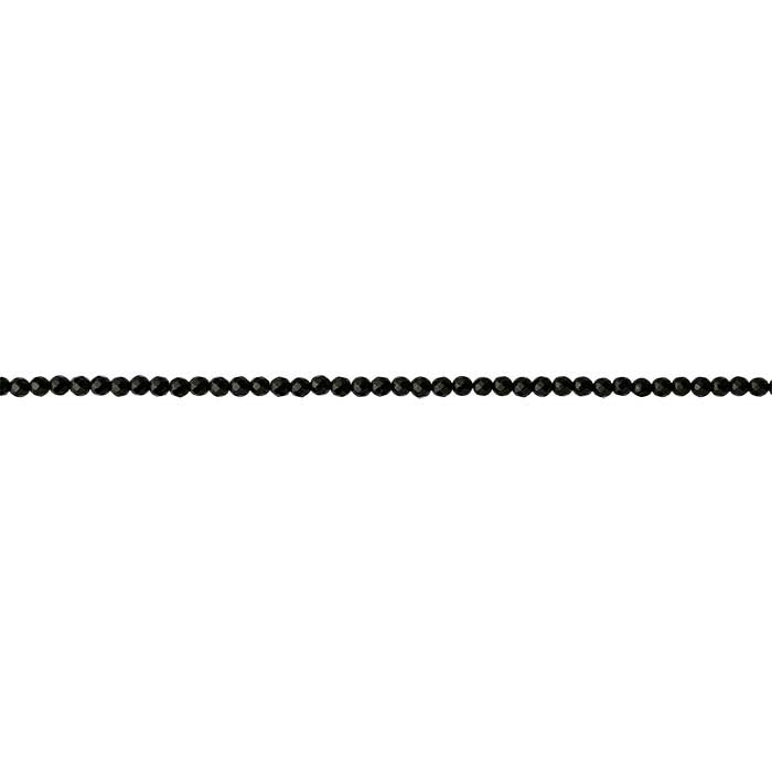 Black Onyx 4mm Faceted Round Bead Strand