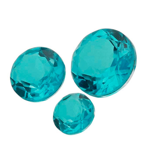 "Paraiba" Crystal Quartz 8mm Round Triplet Faceted Gemstone