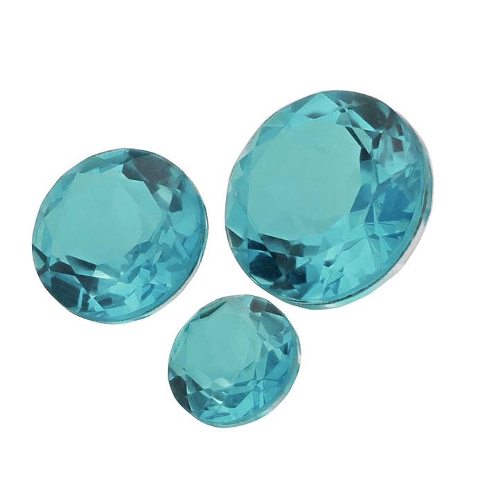 "Paraiba" Crystal Quartz Round Triplet Faceted Gemstone