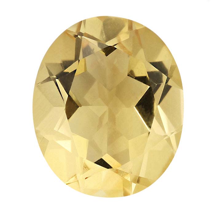 Yellow Citrine 12 x 10mm Oval Faceted Gemstone, AA-Grade