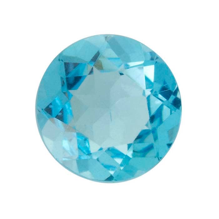 Blue Apatite 4mm Round Faceted Gemstone, AA-Grade