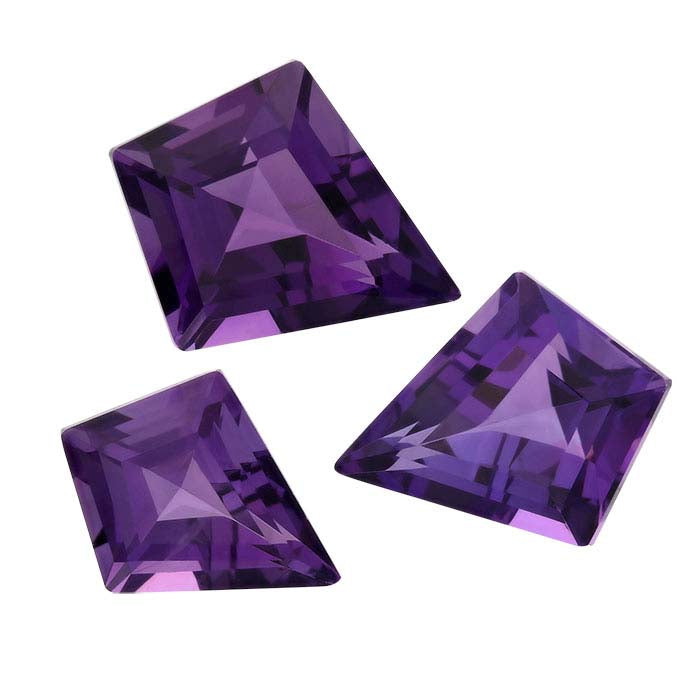 Amethyst 10 x 8mm Kite Faceted Gemstone, AAA-Grade