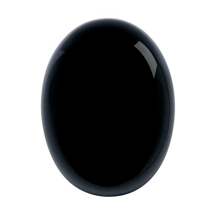 Black Onyx 25 x 18mm Oval High-Dome Cabochon