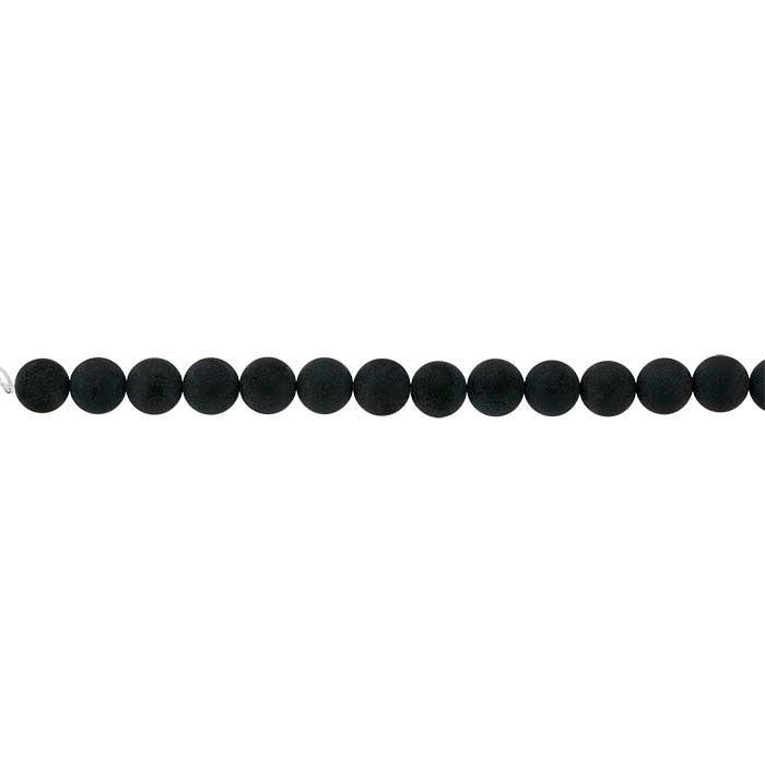Matte Black Onyx 10mm Round Bead Strand
