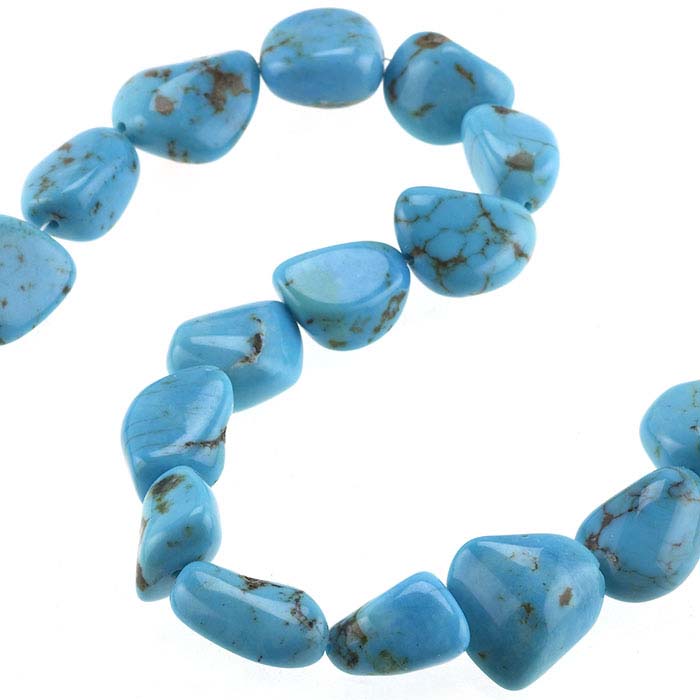 Chinese Turquoise 11mm Nugget Bead Strand
