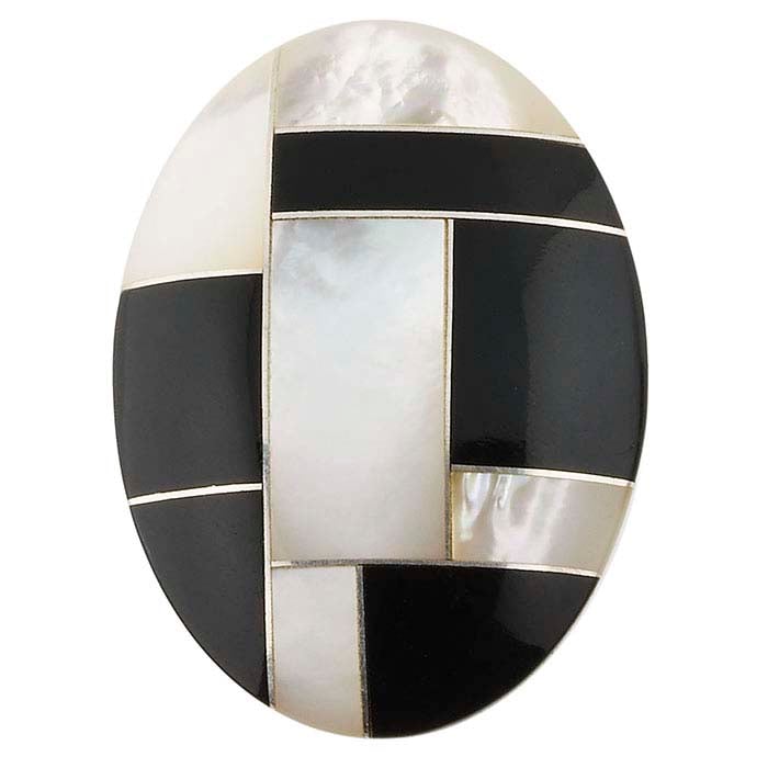 Cabujón Ovalado Mosaico Multi-Piedras 25 x 18mm