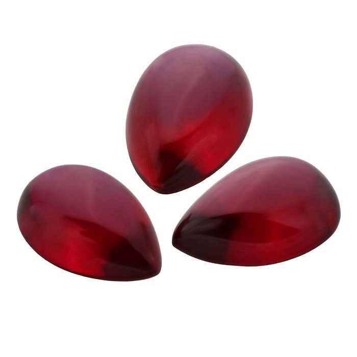 Lab-Grown Ruby Pear Cabochon