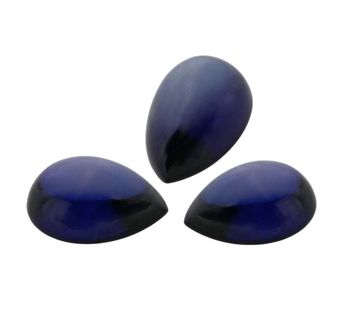 Syntetyczny szafir 7 x 5 mm kaboszon gruszka