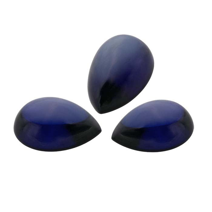 Laboratoriedyrket safir 8 x 5 mm pære cabochon