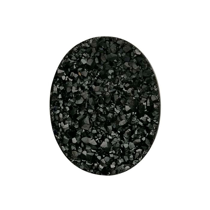 Black Druzy Quartz Oval Cabochons, A-Grade