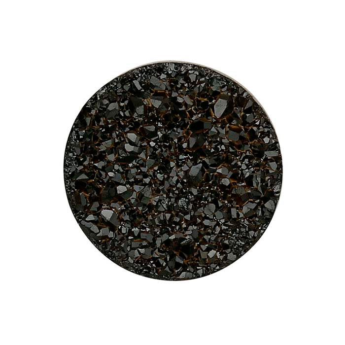Sort Druzy Kvarts 8mm Rund Cabochon, A-Klasse